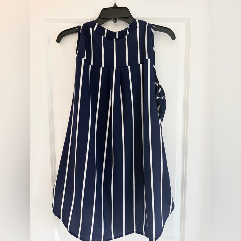 NWT “Always Indigo” (High-Low) Tank Top Cold Shoulder Top - Size 1X - Picture 5 of 5